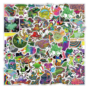 Pegatinas Rana Psicodélica | Stickers Trippy y Neón – Pack 50
