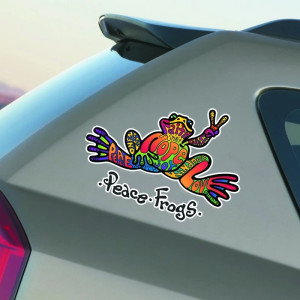 Sticker Rana Peace & Love ✌️ – 15 x 10,5 cm – Arcoíris Positivo
