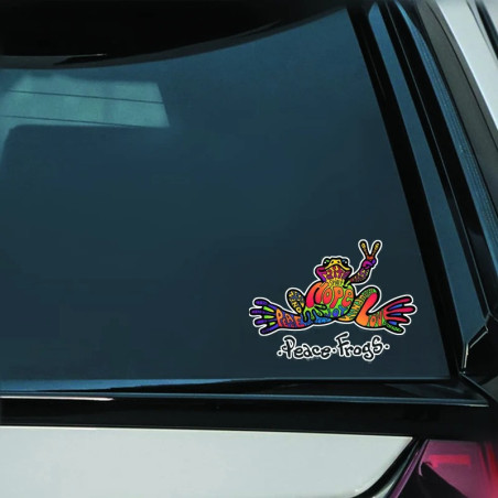 Sticker Rana Peace & Love ✌️ – 15 x 10,5 cm – Arcoíris Positivo