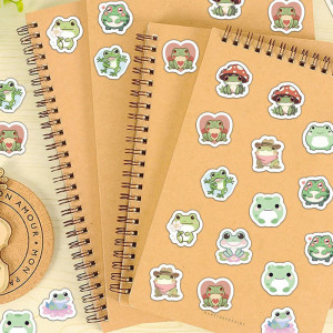 Pegatinas de Ranas Kawaii – Rollo de 500 Stickers Adorables