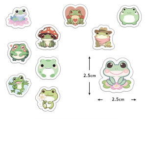 Pegatinas de Ranas Kawaii – Rollo de 500 Stickers Adorables