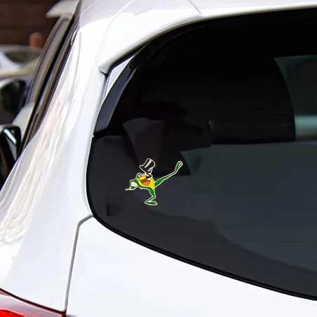 Pegatina Rana Showman – Sticker Cartoon Divertido 10,3x12,7 cm