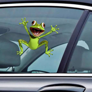 Sticker Rana Verde – Pegatina Divertida 14x14 cm para Coche