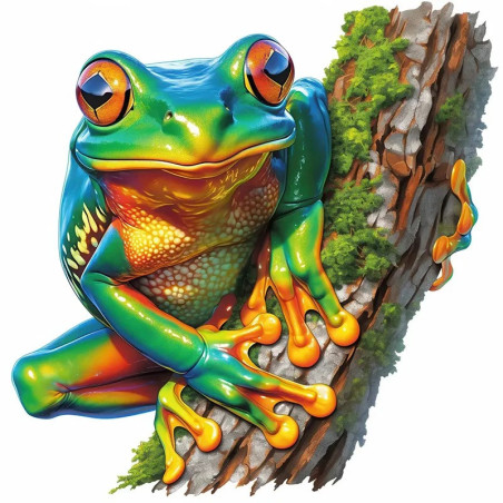 Pegatina Rana Tropical – Sticker Realista Arcoíris – 5 Tamaños
