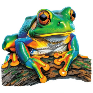Pegatina Rana Tropical – Sticker Realista Arcoíris – 5 Tamaños