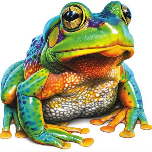 Pegatina Rana Tropical – Sticker Realista Arcoíris – 5 Tamaños