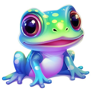 Pegatina Rana Divertida | Sticker Kawaii Brillante | 5 Tamaños