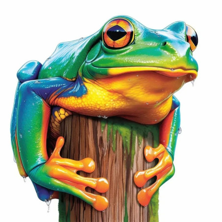 Pegatina Rana Lluvia de Verano | Sticker Tropical | 5 Tamaños