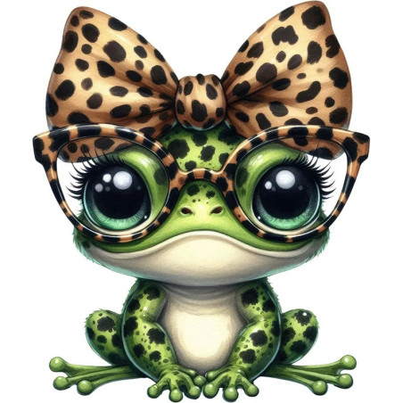 Pegatina Rana Leopardo Glam – Sticker Original (5 tamaños)