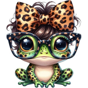 Pegatina Rana Rizos Pop – Sticker Leopardo Divertido (5 Tamaños)