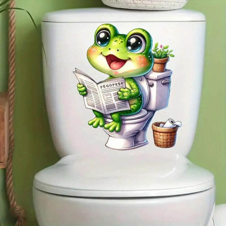 Pegatina Rana "Pausa para Pipi" – Sticker Divertido Baño (3 tamaños)