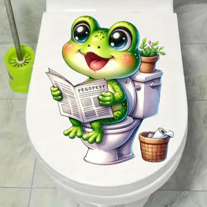 Pegatina Rana "Pausa para Pipi" – Sticker Divertido Baño (3 tamaños)
