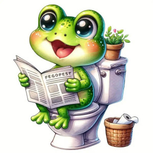 Pegatina Rana "Pausa para Pipi" – Sticker Divertido Baño (3 tamaños)