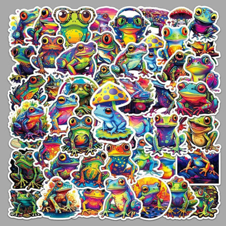 Pegatinas Rana Splash Neón – Pack Stickers Coloridos (10/50)