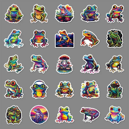 Pegatinas Rana Splash Neón – Pack Stickers Coloridos (10/50)