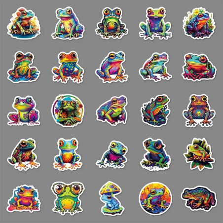 Pegatinas Rana Splash Neón – Pack Stickers Coloridos (10/50)