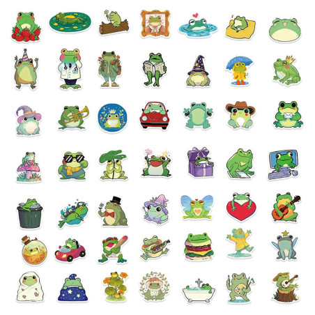 Stickers Rana Cosmo Pop – Pack 50 Pegatinas Kawaii Coloridas