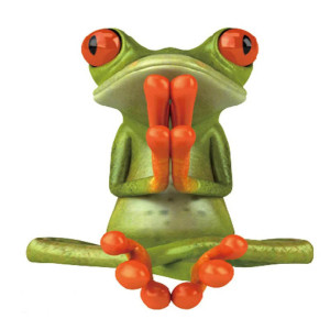 Pegatina Rana Meditación Zen – Sticker Divertido y Original