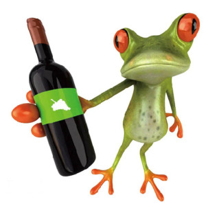 Pegatina Rana Sommelier – Sticker Divertido de Vino & Humor
