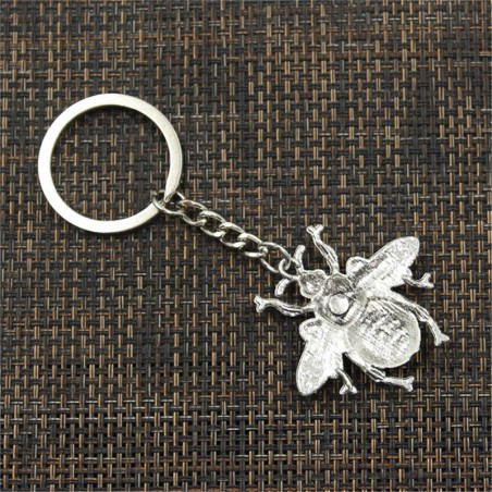 Porte-clé voiture couleur argent vue arrière