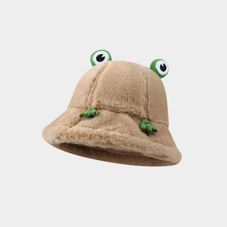 Gorro Rana Ojos Tiernos – Gorro Peluche Cálido 4 Colores