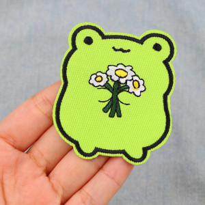 Parche Termoadhesivo Rana Enamorada con Flores | Idea Regalo
