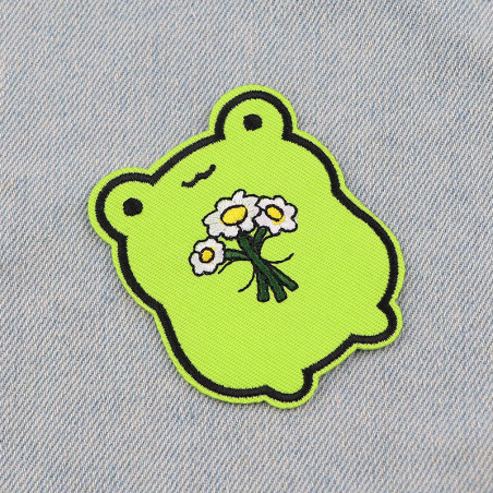 Parche Termoadhesivo Rana Enamorada con Flores | Idea Regalo