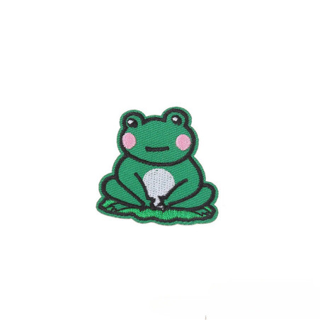 Parche Termoadhesivo Rana Meditando – Bordado Zen 4,6 cm