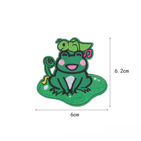 Parche Termoadhesivo Rana & Grillo – Bordado Dúo 6,2 x 6 cm