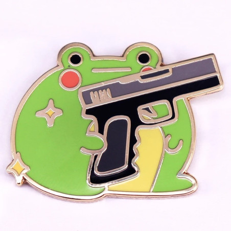 Parche Termoadhesivo Rana Kawaii con Pistola | Adorable y Rebelde