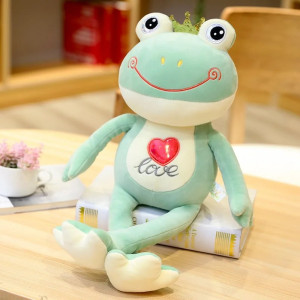 Gran Peluche de Rana Coronada – Corazón Alegre & Ultrasuave