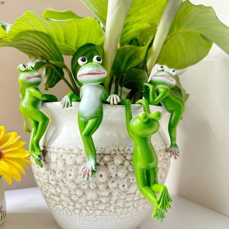 Adorno de Rana en Resina para Maceta | Decoración Divertida