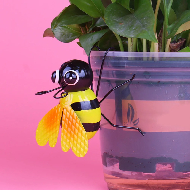 Decoración Jardín Abeja Divertida – Adorno de Metal Original