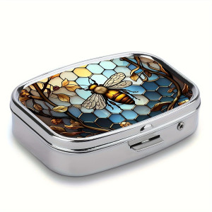 Pastillero Abeja Vidriera Encantada – Estuche de Viaje Bonito