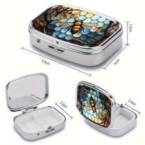Pastillero Abeja Vidriera Encantada – Estuche de Viaje Bonito