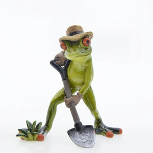 Figura Rana Jardinero | Decoración de Jardín Original y Bonita