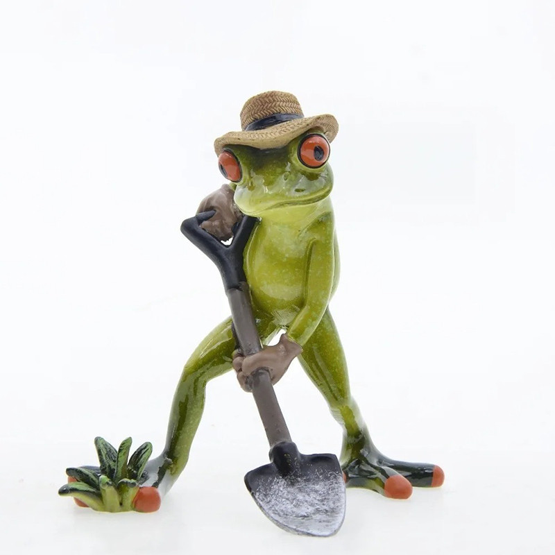 Figura Rana Jardinero | Decoración de Jardín Original y Bonita