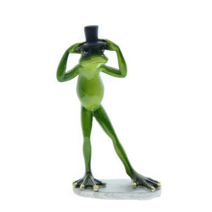 Figura Rana Caballero con Sombrero | Decoración Original y Chic