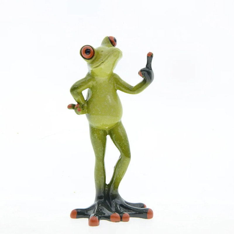 Figura Rana Dedo de Honor | Decoración Divertida y Original