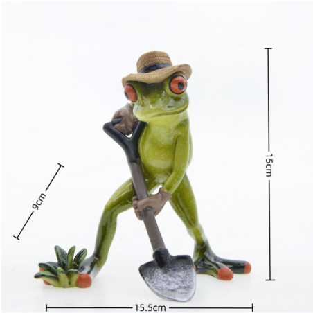 Figura Rana Jardinero | Decoración de Jardín Original y Bonita