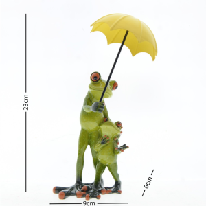 Figura Familia de Ranas con Paraguas | Decoración Bonita