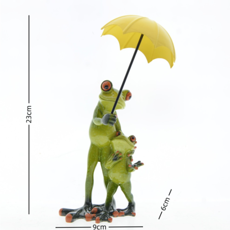 Figura Familia de Ranas con Paraguas | Decoración Bonita
