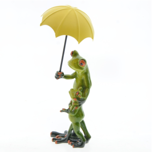 Figura Familia de Ranas con Paraguas | Decoración Bonita