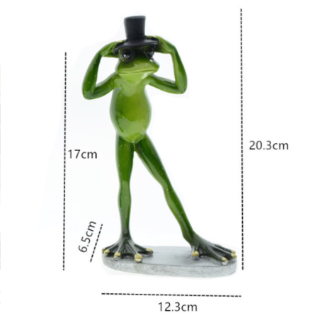 Figura Rana Caballero con Sombrero | Decoración Original y Chic