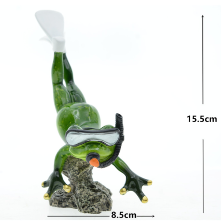 Figura Rana Buceadora – Dúo Decorativo Original y Acuático