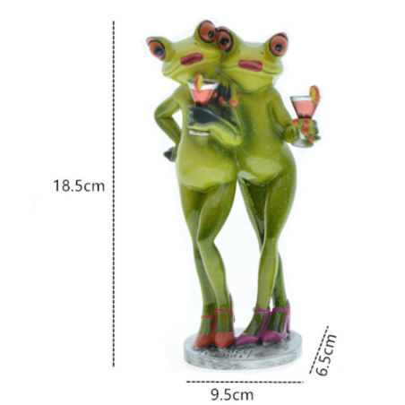 Figura Rana Noche Cosmopolita – Dúo Glam & Cócteles