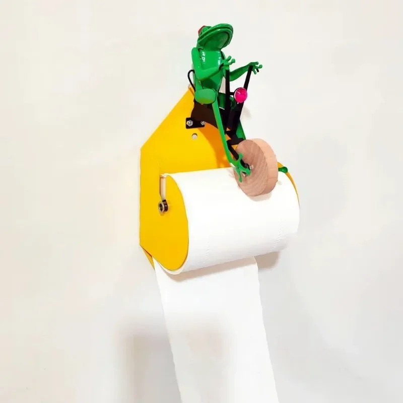 Portarrollos Rana Ciclista – Decoración Baño Divertida y Original