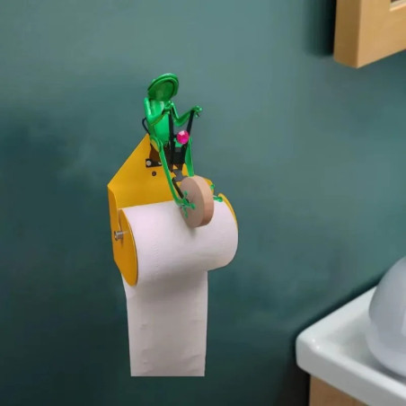 Portarrollos Rana Ciclista – Decoración Baño Divertida y Original