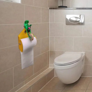 Portarrollos Rana Ciclista – Decoración Baño Divertida y Original