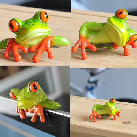 Decoración Rana Juguetona 3D de Resina | Idea Regalo Original